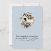 Carte Maisonnette pour oiseaux patinée et Joyeux Anniver (Dos)
