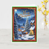 Carte Maisons de Noël (Fleur jaune)