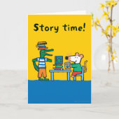 Carte Maisy et les amis apprécient la bibliothèque (Fleur jaune)