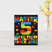 Carte Maître constructeur 5e anniversaire 2021 5 ans (Fleur jaune)