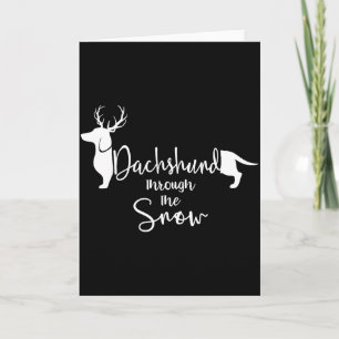 Carte Maître de dachshund neige mignon saucisse chien ca