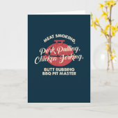 Carte Maître de fumage de viande BBQ Papa - Fête des Pèr (Fleur jaune)