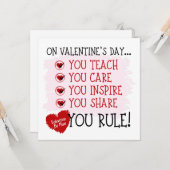 Carte Maître de la Saint-Valentin, Vous êtes le meilleur (Devant/Arrière en situation)