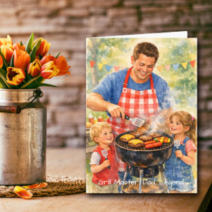 Carte Maître du Grill Papa Légende Barbecue de la Fête d