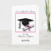 Carte Maîtrise nommée faite sur commande, rose (Devant)