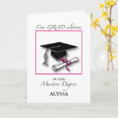 Carte Maîtrise nommée faite sur commande, rose (Fleur jaune)