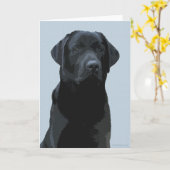 Carte Majestic - Black Dog Art - Black Labrador (Fleur jaune)