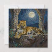 Carte Majestic Leopard on Cliff Ledge | Blank (Devant)