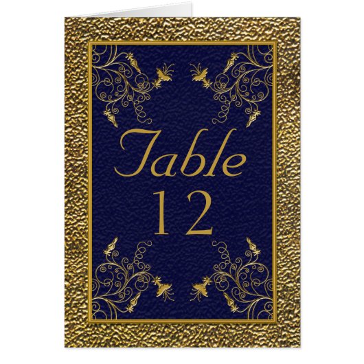 Carte Majestic Navy et Gold Table Card (Devant)