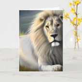 Carte Majestic White Lion Ethereal Art (Fleur jaune)