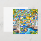 Carte Majolica, citron, carreaux siciliens, (Devant / Derrière)