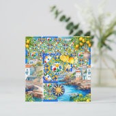 Carte Majolica, citron, carreaux siciliens, (Debout devant)