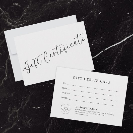 Carte Make A Gift Certificate | Clean Business Gift Card
