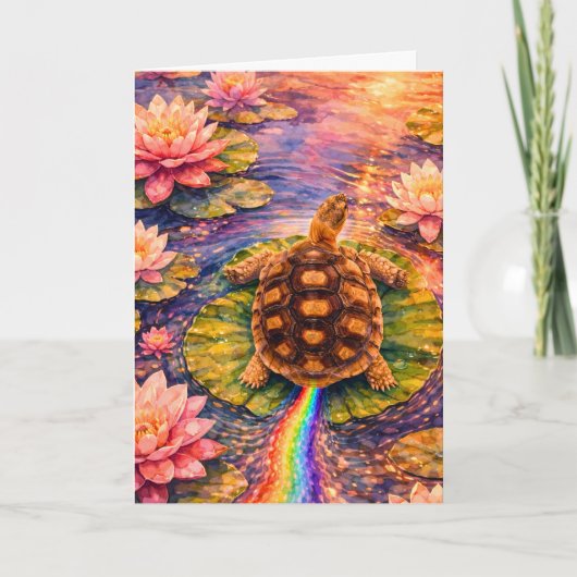 Carte Make a rainbow and follow your bliss turtle (Devant)