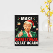 Carte Make Christmas Great Again Funny Santa Trump 2025  (Fleur jaune)