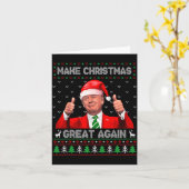 Carte Make Christmas Great Again Xmas Funny Pajamas Ugly (Fleur jaune)