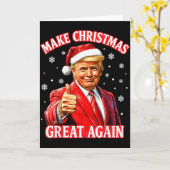 Carte Make Christmas Great Again Xmas Funny Santa Trump (Fleur jaune)