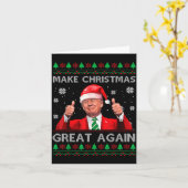 Carte Make Christmas Great Again Xmas Funny Trump Pajama (Fleur jaune)