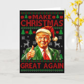 Carte Make Christmas Great Again Xmas Funny Trump Pajama (Fleur jaune)