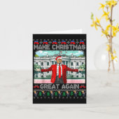 Carte Make Christmas Great Again Xmas Funny Trump Pajama (Fleur jaune)
