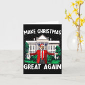 Carte Make Christmas Great Again Xmas Funny Trump Pajama (Fleur jaune)