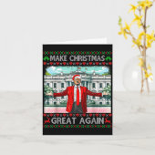 Carte Make Christmas Great Again Xmas Funny Trump Pajama (Fleur jaune)