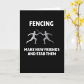 Carte Make New Friends Fencing Fencer Epee (Fleur jaune)