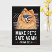 Carte Make Pets Safe Again Pomeranian Dog Trump 2024  (Fleur jaune)