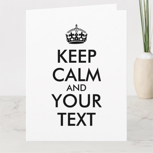 Carte Make Your Own Keep Calm Giant Cards Template (Devant)
