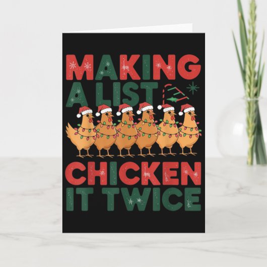 Carte Making A List Chicken It Twice Christmas Xmas Chic (Devant)