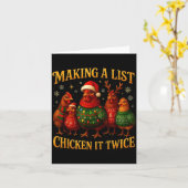 Carte Making A List Chicken It Twice Funny Christmas (Fleur jaune)