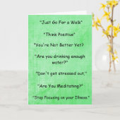 Carte Malade Chronique "Ce Que Je Ne Vais Pas Dire" Bonn (Fleur jaune)