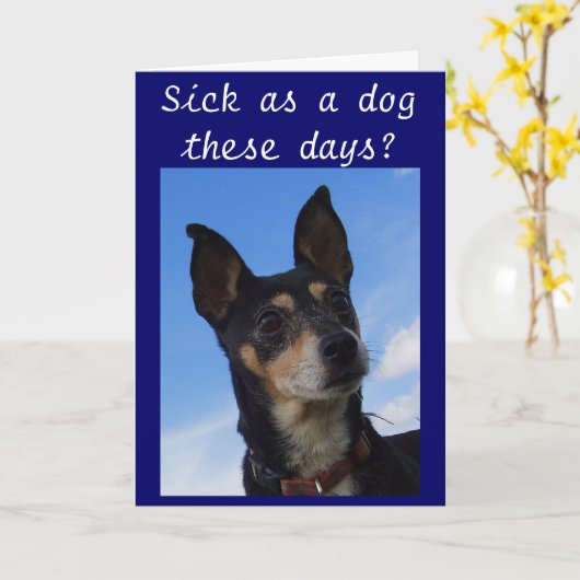 CARTE MALADE EN TANT QUE CHIEN CES JOURS-CI ? (Fleur jaune)