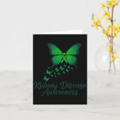 Carte Maladie rénale CKD Ruban vert mignon (Fleur jaune)