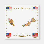 Carte Malaisie + Magnet des drapeaux (Devant)