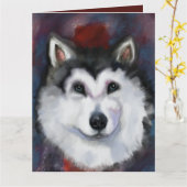 CARTE MALAMUTE D'ALASKA (Fleur jaune)