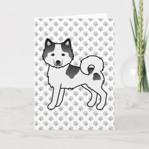 Carte Malamute d'Alaska pie noir mignon chien de dessin