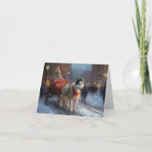 Carte Malamute d'Alaska Saison de Fêtes de Noël (Devant)