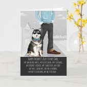 Carte Malamute de la Fête des pères de chien drôle (Fleur jaune)