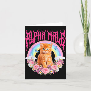 Carte Mâle Alpha Drôle Mignon Chat Chaton Mème Femmes