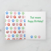 Carte Malheur ! Malheur ! Anniversaire (Intérieur)