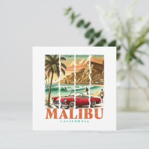 Carte Malibu Californie - Voiture de sport Vue Pittoresq