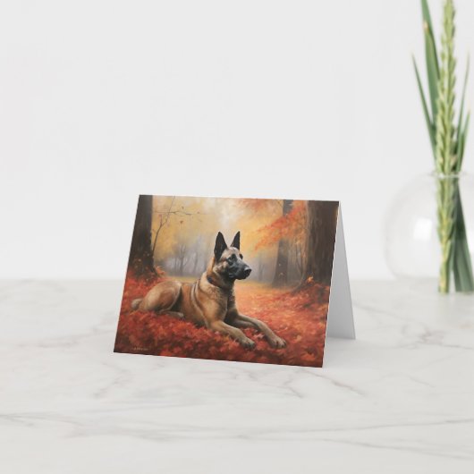 Carte Malinoi belge en automne Leaves Fall Inspire (Devant)