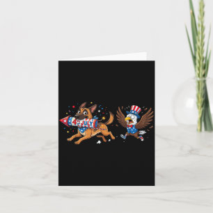 Carte Malinois belge Drapeau américain États-Unis Jour d