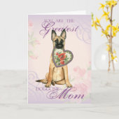 Carte Malinois Heart Mom (Fleur jaune)