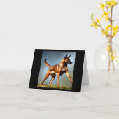 Carte Malinois Shepherd Dog (Fleur jaune)