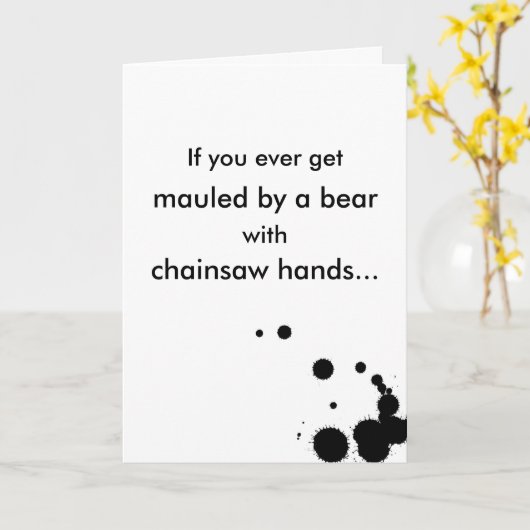 Carte Malmener d'ours Romance (Fleur jaune)