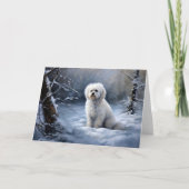 Carte Maltais Laisser Neige Noël (Devant)