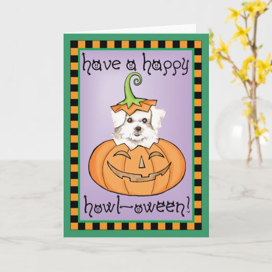 Carte maltaise Halloween (Fleur jaune)