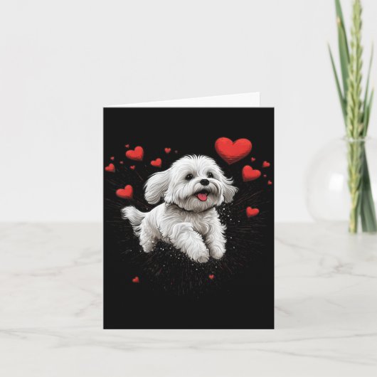 Carte Maltese Dog Love Heart For Valentines Day Maltese  (Devant)